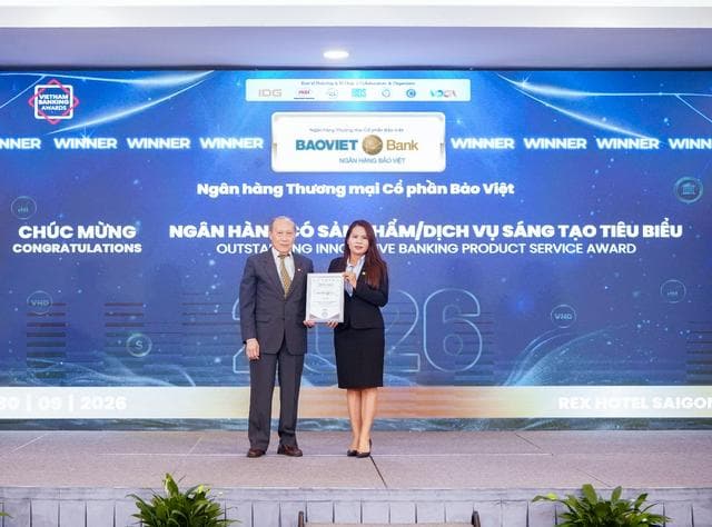 BAOVIET Bank được vinh danh “Ngân hàng có sản phẩm dịch vụ sáng tạo tiêu biểu 2026”